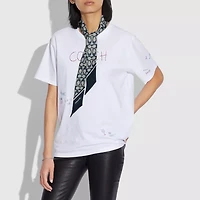 Textured Signature Print Silk Skinny Scarf