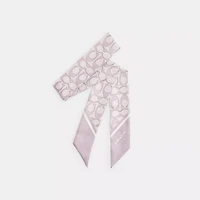 Textured Signature Print Silk Skinny Scarf