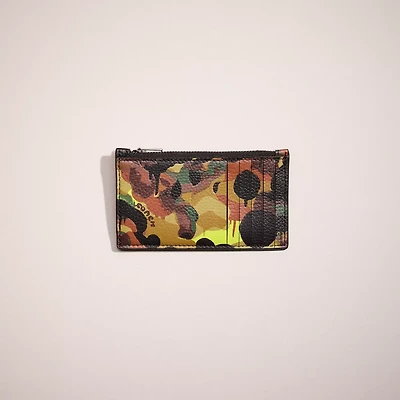 Restored Zip Card Case With Camo Print