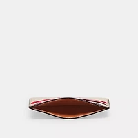 Wavy Card Case In Regenerative Leather With Cherry Print