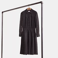 Restored Plaid Pleated Shirt Dress