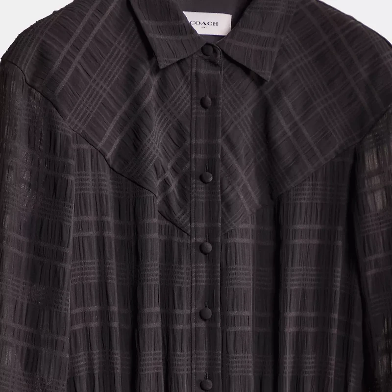 Restored Plaid Pleated Shirt Dress