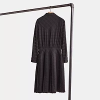 Restored Plaid Pleated Shirt Dress