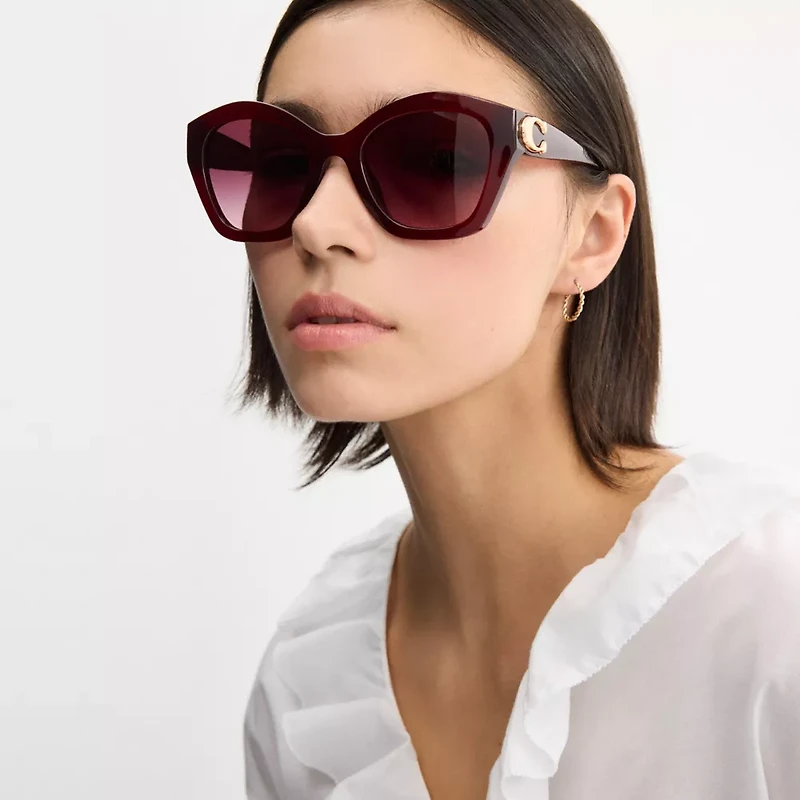 Maxi Sculpted C Oversized Geometric Sunglasses