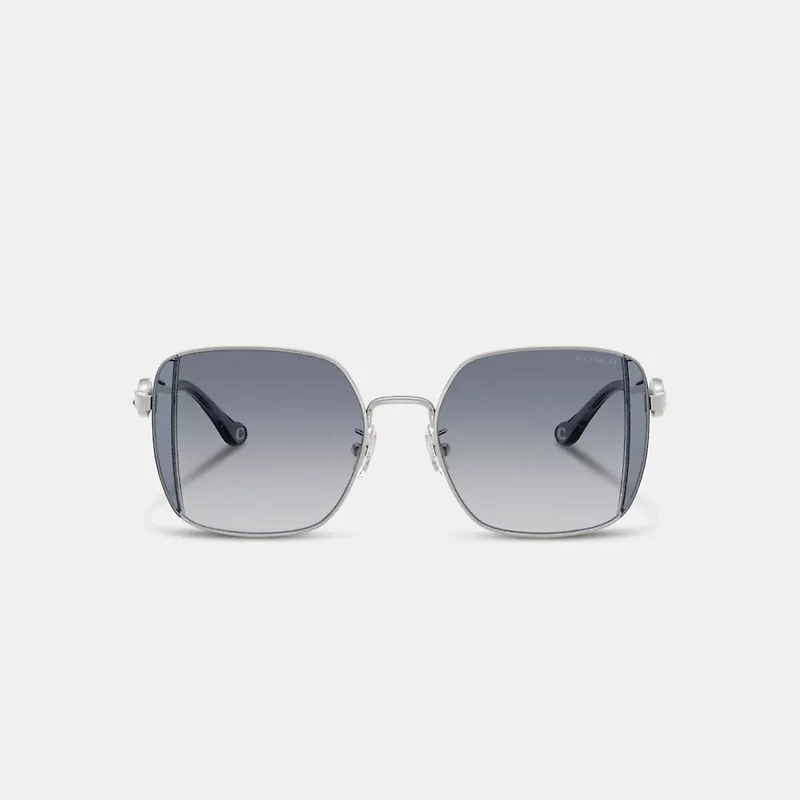 Horse And Carriage Metal Oversized Square Sunglasses