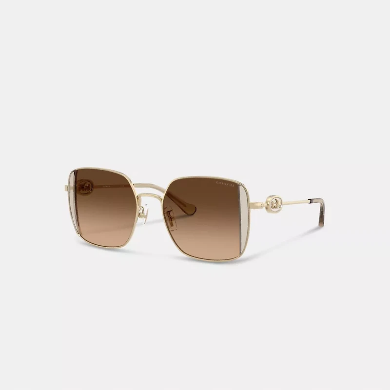 Horse And Carriage Metal Oversized Square Sunglasses