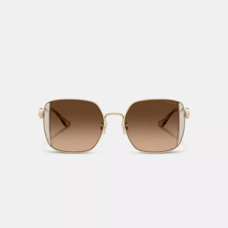 Horse And Carriage Metal Oversized Square Sunglasses