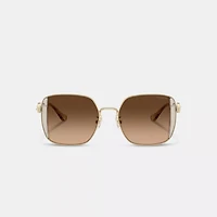 Horse And Carriage Metal Oversized Square Sunglasses