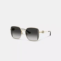 Horse And Carriage Metal Oversized Square Sunglasses