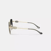 Horse And Carriage Metal Oversized Square Sunglasses