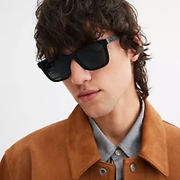C Hardware Textured Temple Square Sunglasses