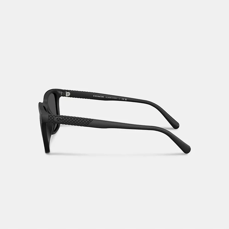 C Hardware Textured Temple Square Sunglasses