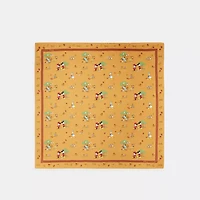 Disney X Coach Silk Square Scarf With Mickey Mouse And Friends