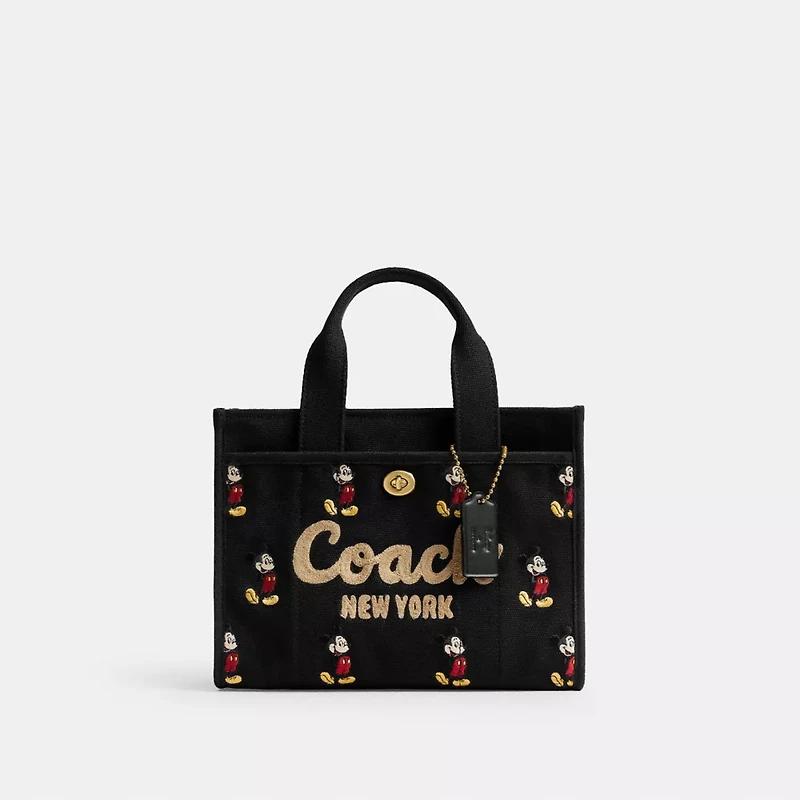 Disney X Coach Cargo Tote Bag With Mickey Mouse Regenerative Cotton Canvas