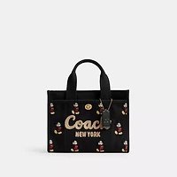 Disney X Coach Cargo Tote Bag With Mickey Mouse Regenerative Cotton Canvas