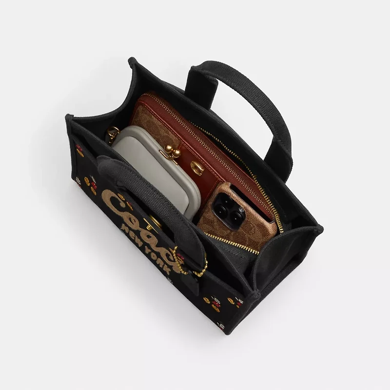 Disney X Coach Cargo Tote Bag With Mickey Mouse Regenerative Cotton Canvas