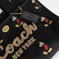 Disney X Coach Cargo Tote Bag With Mickey Mouse Regenerative Cotton Canvas