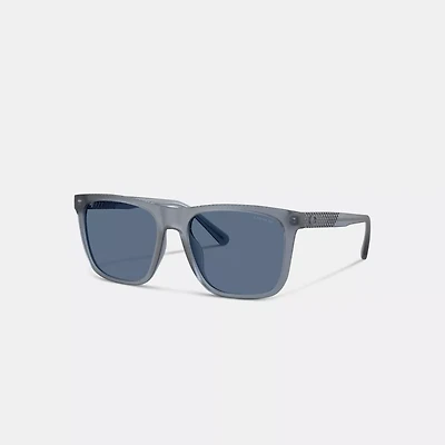 C Hardware Textured Temple Square Sunglasses