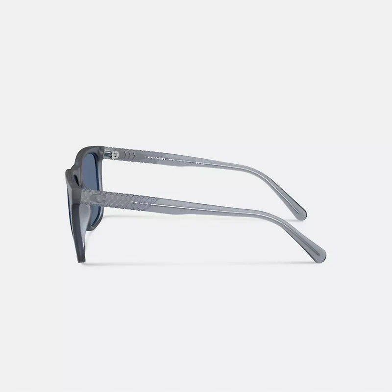 C Hardware Textured Temple Square Sunglasses