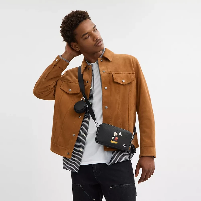Disney X Coach Charter Slim Crossbody Bag With Mickey Mouse