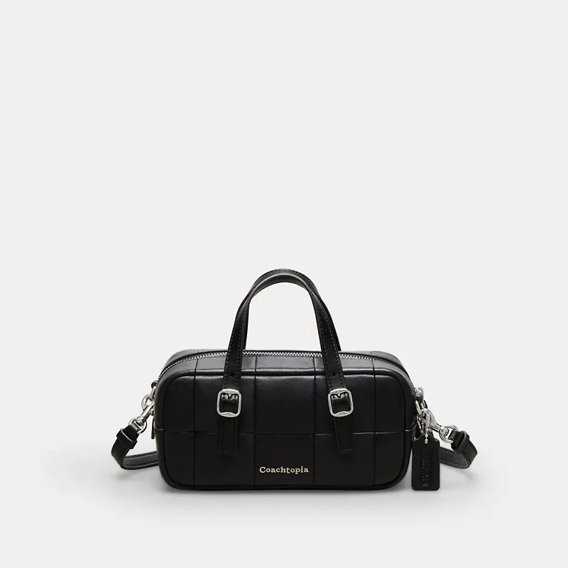 Alter/Ego Mini Satchel Bag Checkerboard Upcrafted Leather With Crossbody Strap