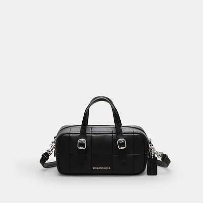 Alter/Ego Mini Satchel Bag Checkerboard Upcrafted Leather With Crossbody Strap