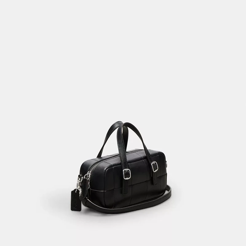 Alter/Ego Mini Satchel Bag Checkerboard Upcrafted Leather With Crossbody Strap