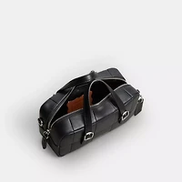 Alter/Ego Mini Satchel Bag Checkerboard Upcrafted Leather With Crossbody Strap