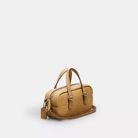 Alter/Ego Mini Satchel Bag In Checkerboard Upcrafted Leather With Crossbody Strap