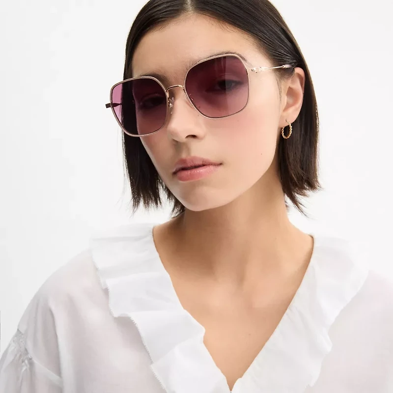 Metal Thin Square Sunglasses