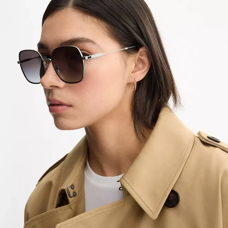 Metal Thin Square Sunglasses