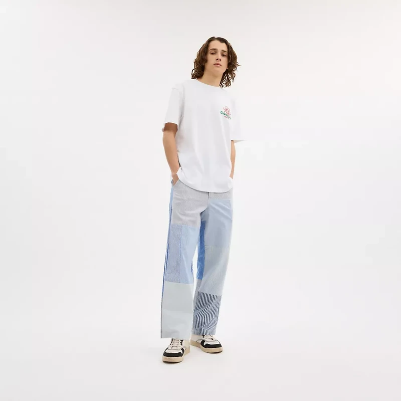 Patchwork Striped Pants