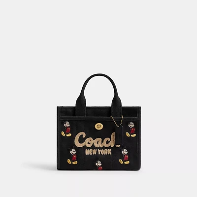 Disney X Coach Cargo Tote Bag 20 With Mickey Mouse Regenerative Cotton Canvas