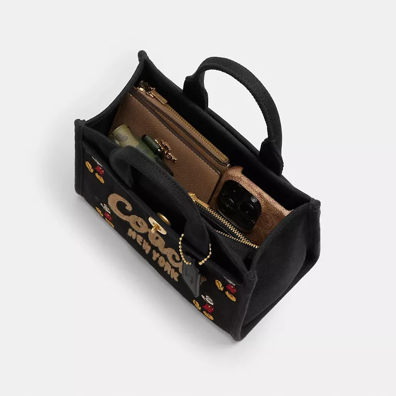 Disney X Coach Cargo Tote Bag 20 With Mickey Mouse Regenerative Cotton Canvas