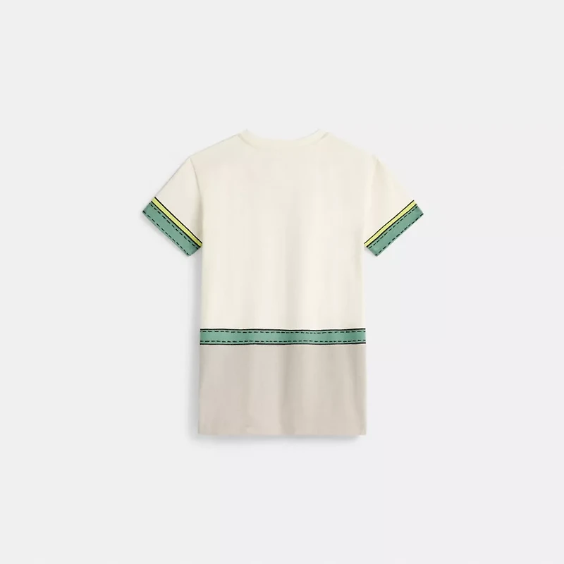 Restored Trompe L'oeil Belted T-Shirt In Organic Cotton