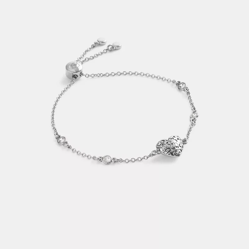 Quilted Signature Heart Slider Bracelet