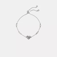 Quilted Signature Heart Slider Bracelet