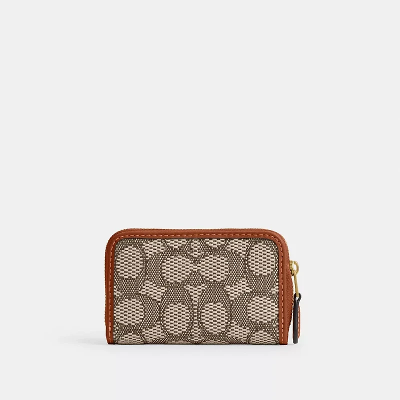 Essential Small Zip Around Card Case In Signature Jacquard
