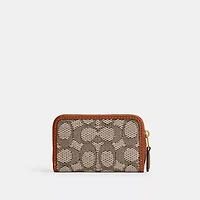 Essential Small Zip Around Card Case In Signature Jacquard
