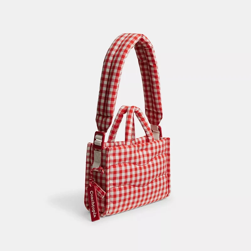 Coachtopia Loop Mini Tote With Gingham Pattern