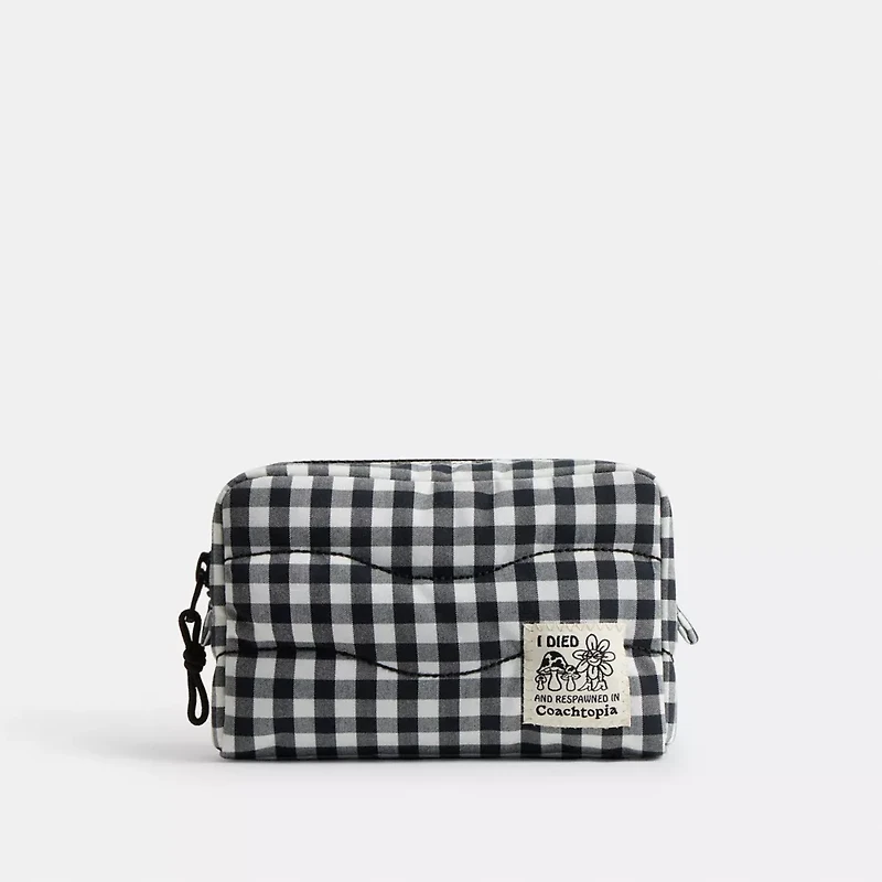 Coachtopia Loop Pouch Recycled Polyester With Gingham Pattern