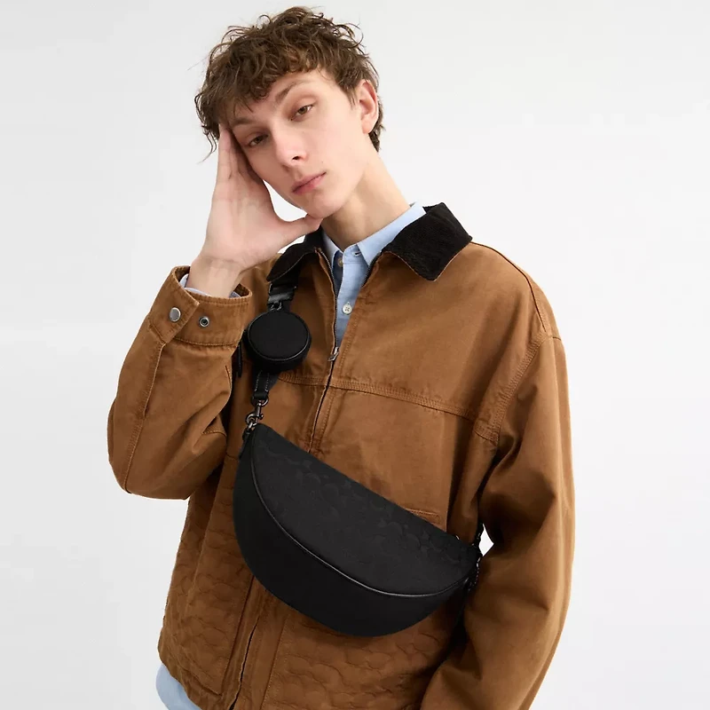 Hall Soft Sling Bag Signature Jacquard