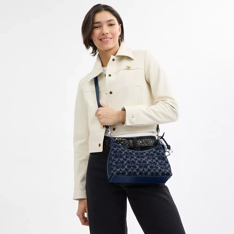 Juliet Shoulder Bag 25 In Signature Denim