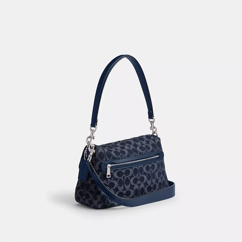 Soft Tabby Shoulder Bag In Signature Denim