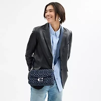 Soft Tabby Shoulder Bag In Signature Denim