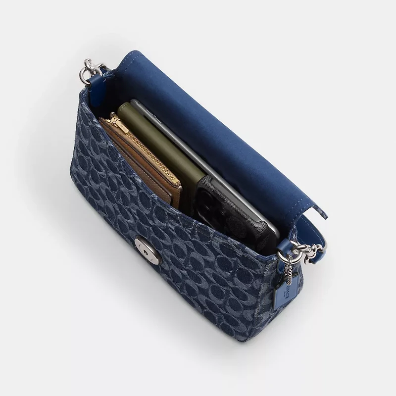 Soft Tabby Shoulder Bag In Signature Denim