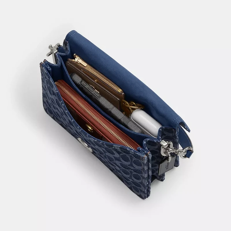 Chain Tabby Shoulder Bag In Signature Denim