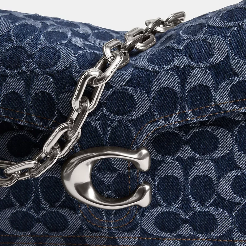 Chain Tabby Shoulder Bag In Signature Denim