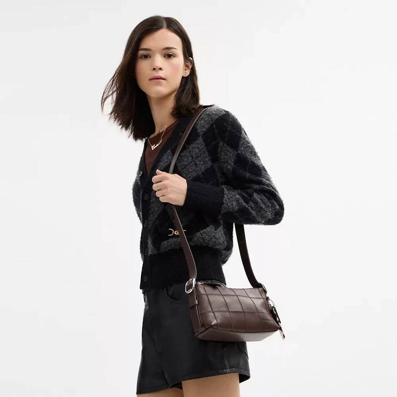 Alter/Ego Small Slouchy Shoulder Bag Checkerboard Upcrafted Leather