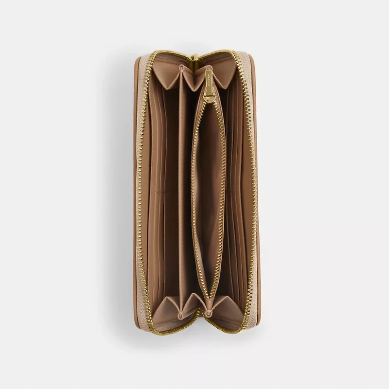 Long Zip Around Wallet With Signature Canvas